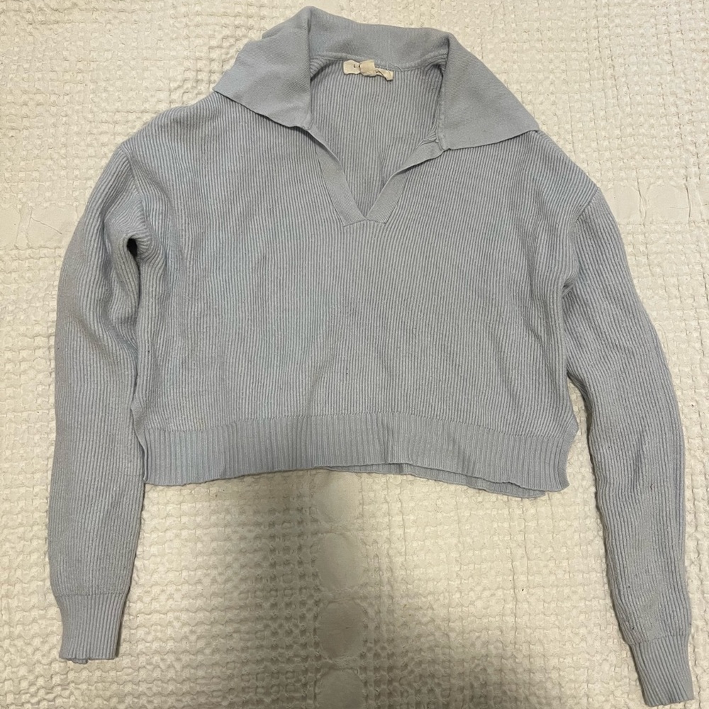 Pacsun LA hearts blue cropped collar sweater